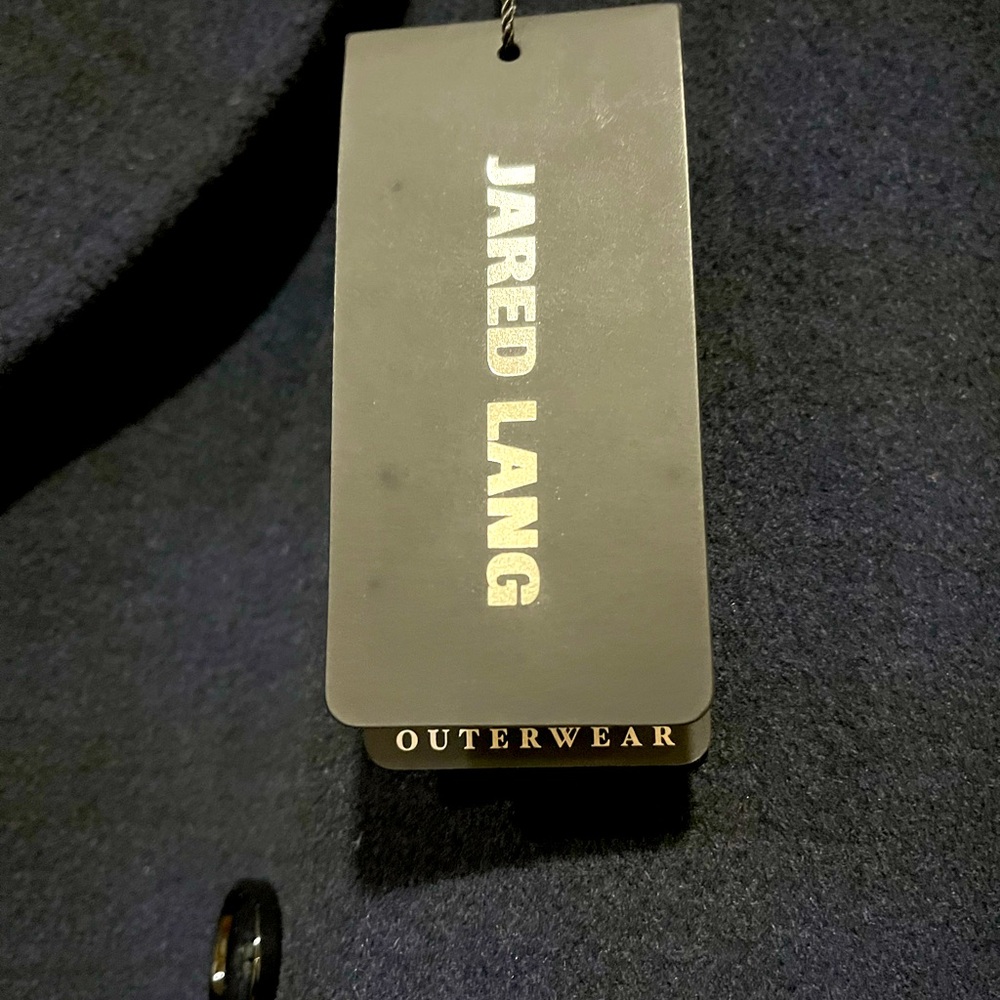 NEW Jared Lang blue and black checkered overcoat - Picture 13 of 13